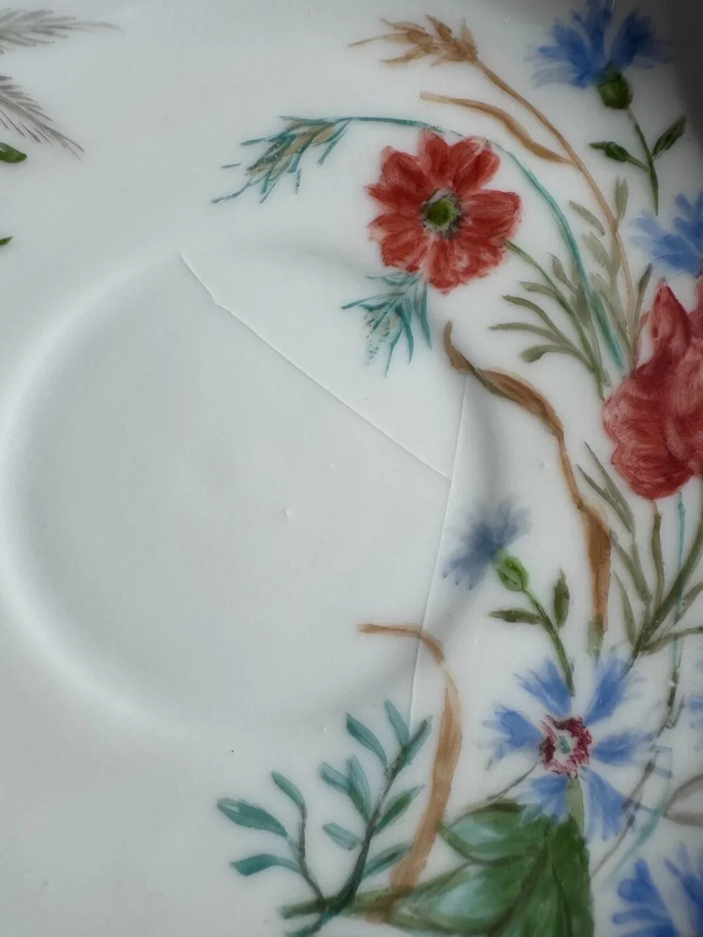 Antique CFH Limoges Porcelain Floral Saucers, French China
